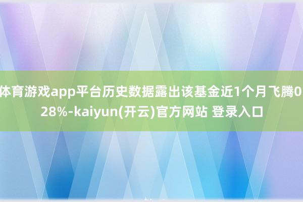 体育游戏app平台历史数据露出该基金近1个月飞腾0.28%-kaiyun(开云)官方网站 登录入口