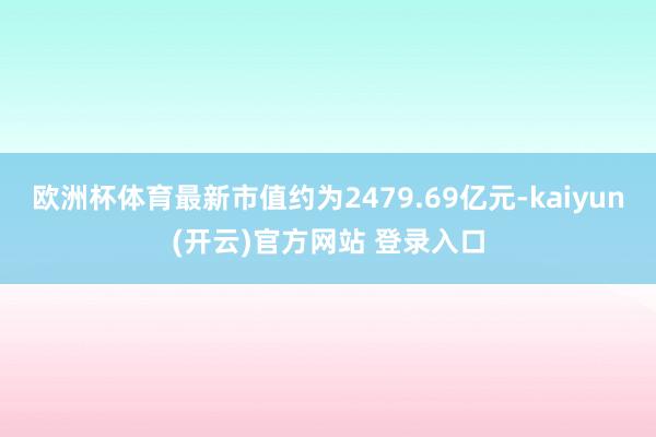 欧洲杯体育最新市值约为2479.69亿元-kaiyun(开云)官方网站 登录入口