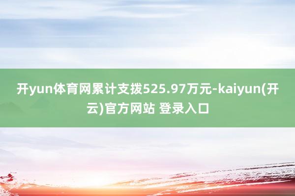 开yun体育网累计支拨525.97万元-kaiyun(开云)官方网站 登录入口