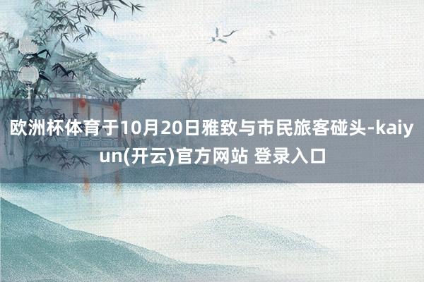 欧洲杯体育于10月20日雅致与市民旅客碰头-kaiyun(开云)官方网站 登录入口
