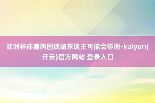 欧洲杯体育两国谀媚东谈主可能会碰面-kaiyun(开云)官方网站 登录入口