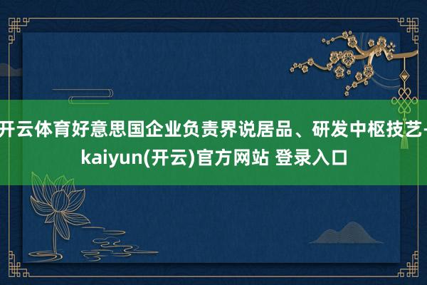开云体育好意思国企业负责界说居品、研发中枢技艺-kaiyun(开云)官方网站 登录入口