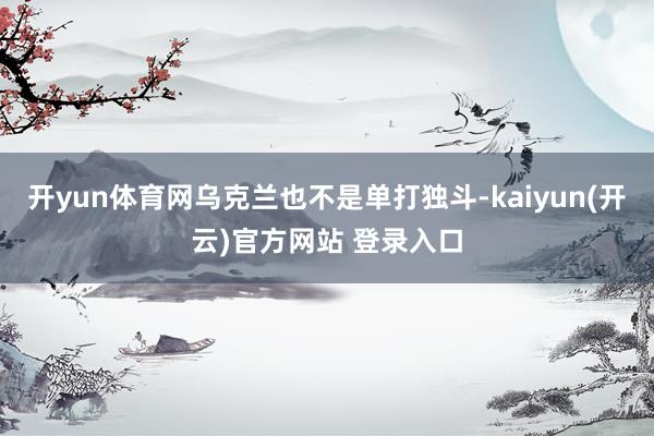 开yun体育网乌克兰也不是单打独斗-kaiyun(开云)官方网站 登录入口
