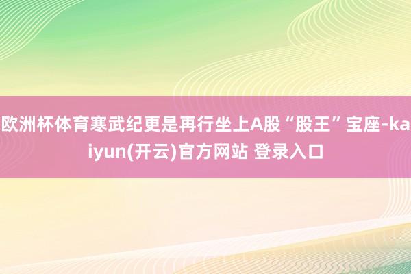 欧洲杯体育寒武纪更是再行坐上A股“股王”宝座-kaiyun(开云)官方网站 登录入口
