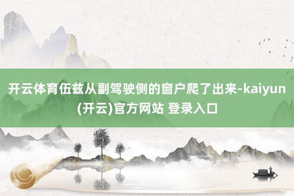 开云体育伍兹从副驾驶侧的窗户爬了出来-kaiyun(开云)官方网站 登录入口