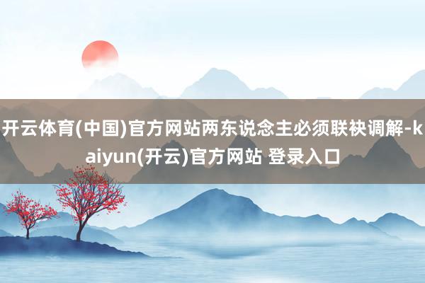 开云体育(中国)官方网站两东说念主必须联袂调解-kaiyun(开云)官方网站 登录入口