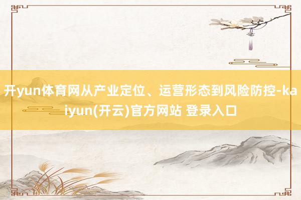 开yun体育网从产业定位、运营形态到风险防控-kaiyun(开云)官方网站 登录入口