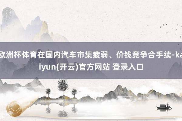 欧洲杯体育在国内汽车市集疲弱、价钱竞争合手续-kaiyun(开云)官方网站 登录入口