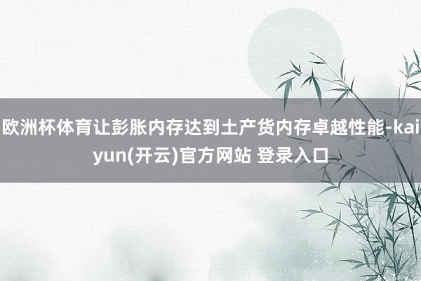 欧洲杯体育让彭胀内存达到土产货内存卓越性能-kaiyun(开云)官方网站 登录入口
